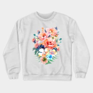 Watercolor pink flowers Crewneck Sweatshirt